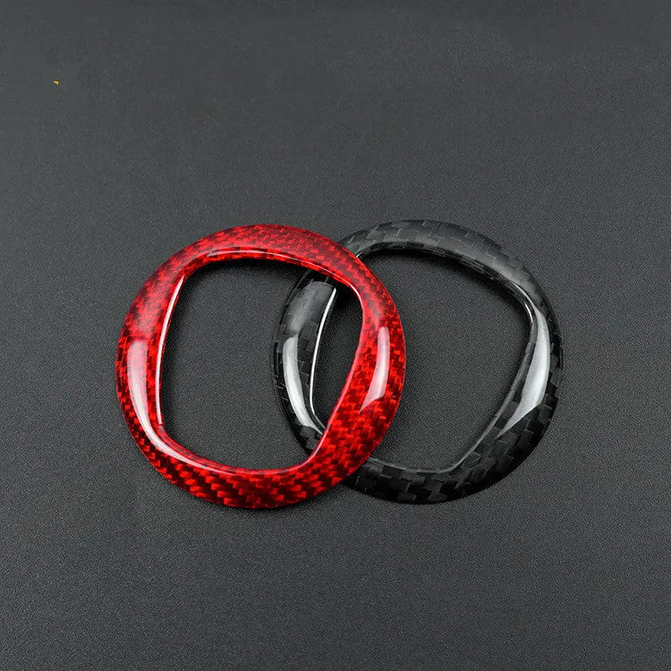 Carbon fibre steering wheel cover in black and red colour options