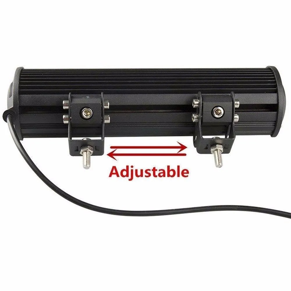 Black aluminium alloy 72W LED roof light bar for off-road vehicles with double row LED configuration