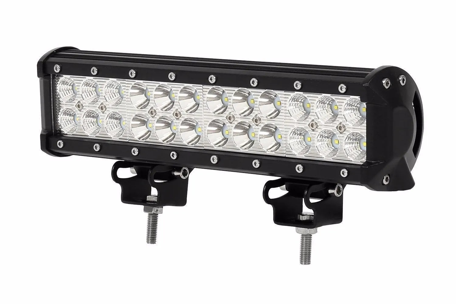 Black aluminium alloy 72W LED roof light bar for off-road vehicles with double row LED configuration