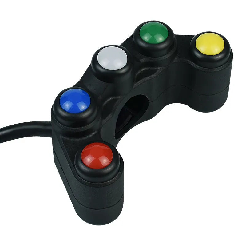 Plastic five-colour five-position rotary switch with lock for vehicle accessory control.