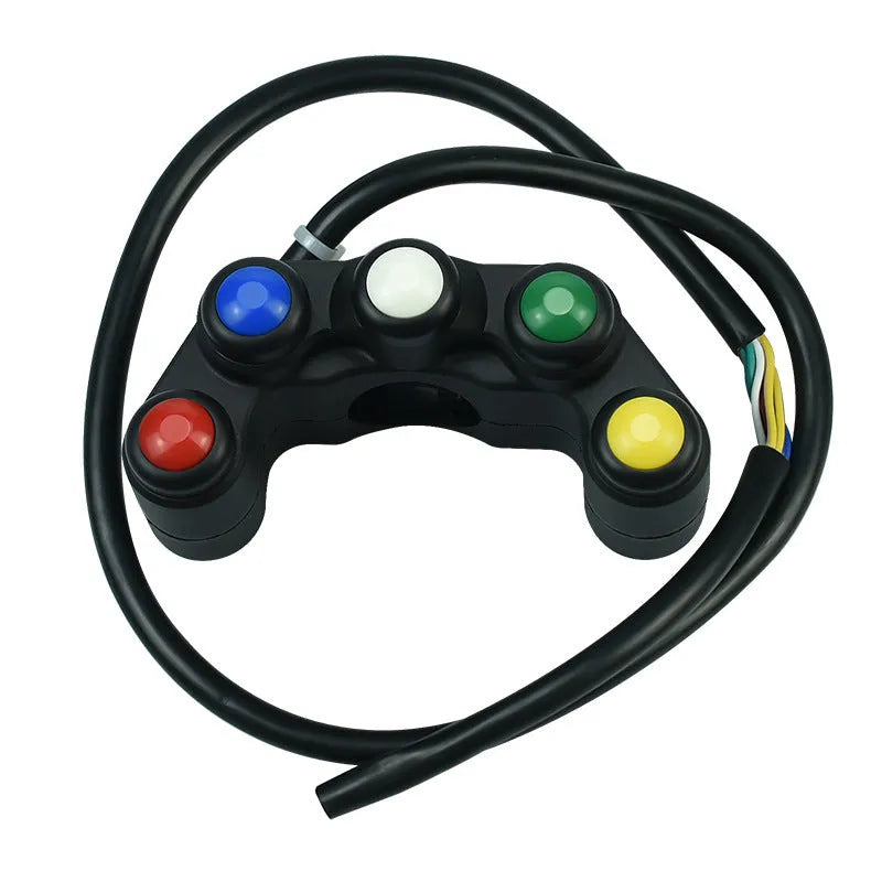 Plastic five-colour five-position rotary switch with lock for vehicle accessory control.
