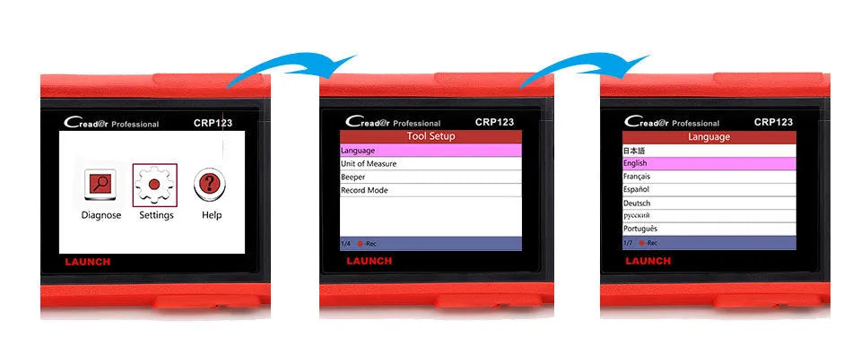 CRP123 handheld automotive OBD2 diagnostic scanner fault code reader with cables