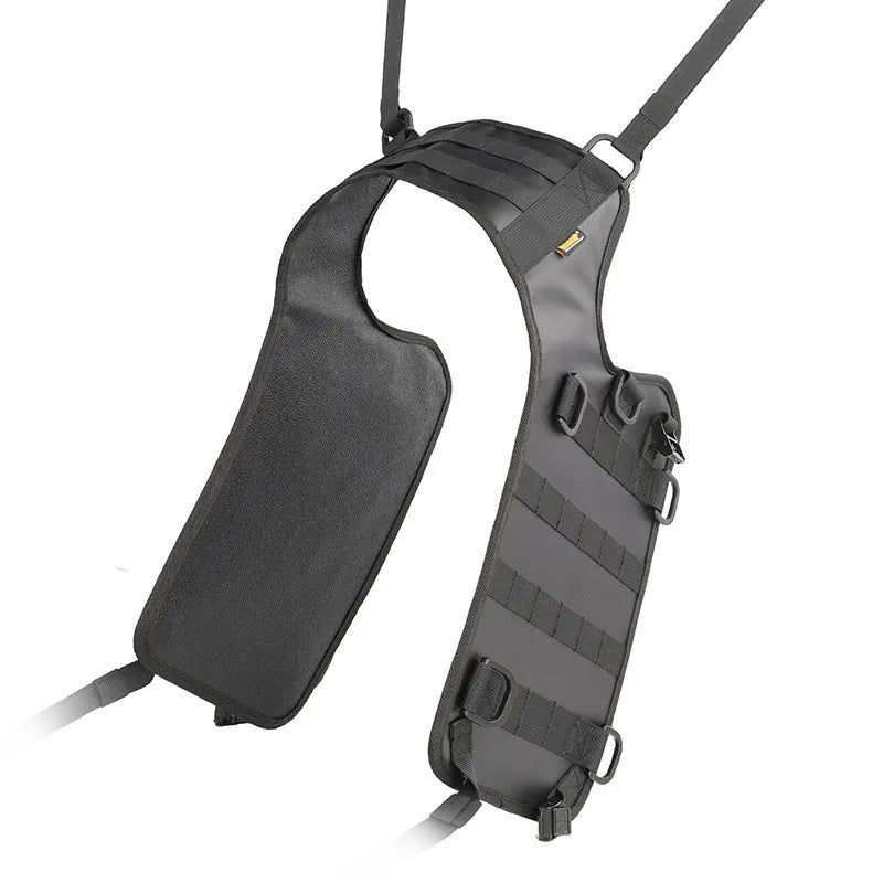 Black polyester motorcycle fuel tank mounting base measuring 100cm by 40cm for cargo bags