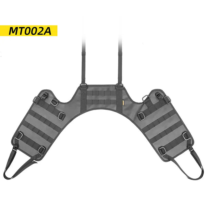 Black polyester motorcycle fuel tank mounting base measuring 100cm by 40cm for cargo bags