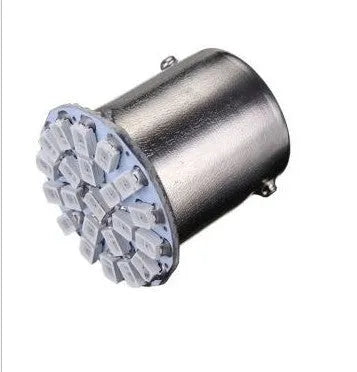 1156 1157 automotive LED bulb with 22 white LEDs for brake and turn signals.