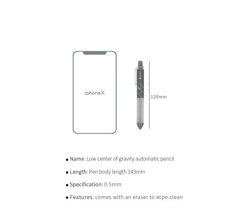 White and black automatic pencils with 0.5mm tips and a cloud-shaped grip area.