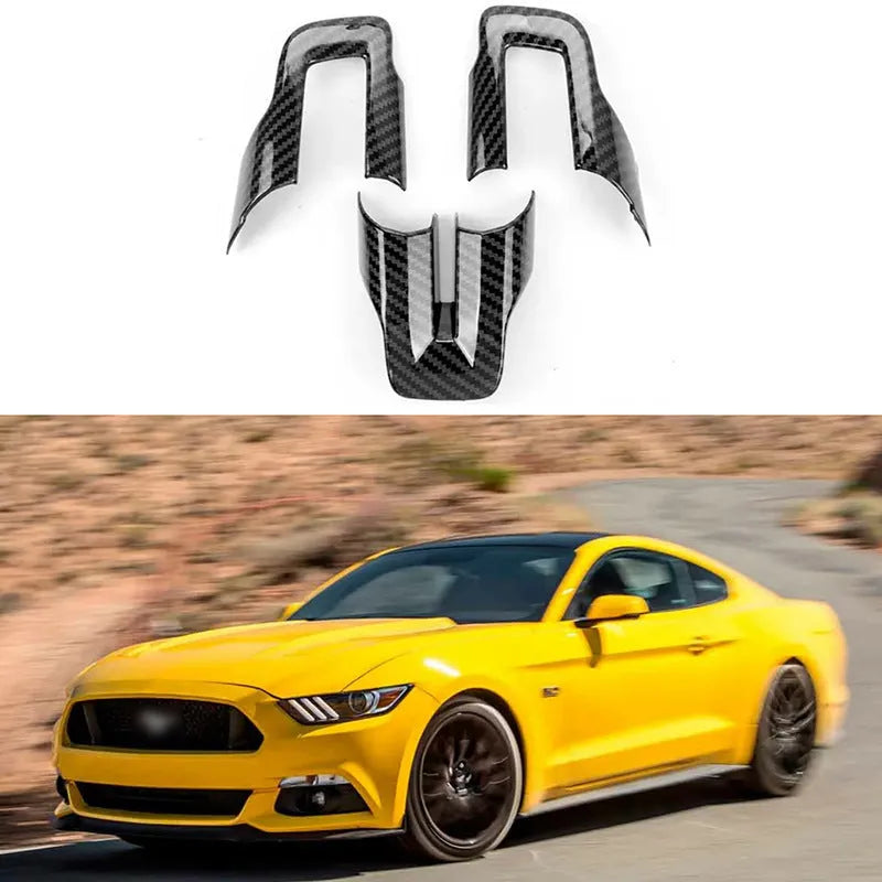 3-piece carbon fibre pattern ABS steering wheel decoration set for car interior customisation