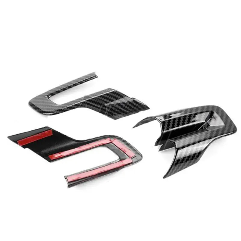 3-piece carbon fibre pattern ABS steering wheel decoration set for car interior customisation