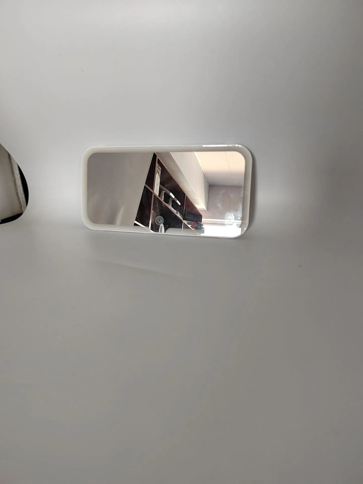 White car sun visor LED mirror with aluminium reflection surface and ABS plastic frame
