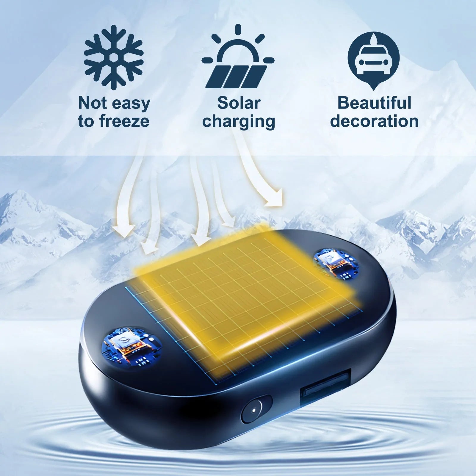 Portable car de-icer tool with dimensions 5cm x 2.6cm x 1.5cm for windshield and mirror ice removal