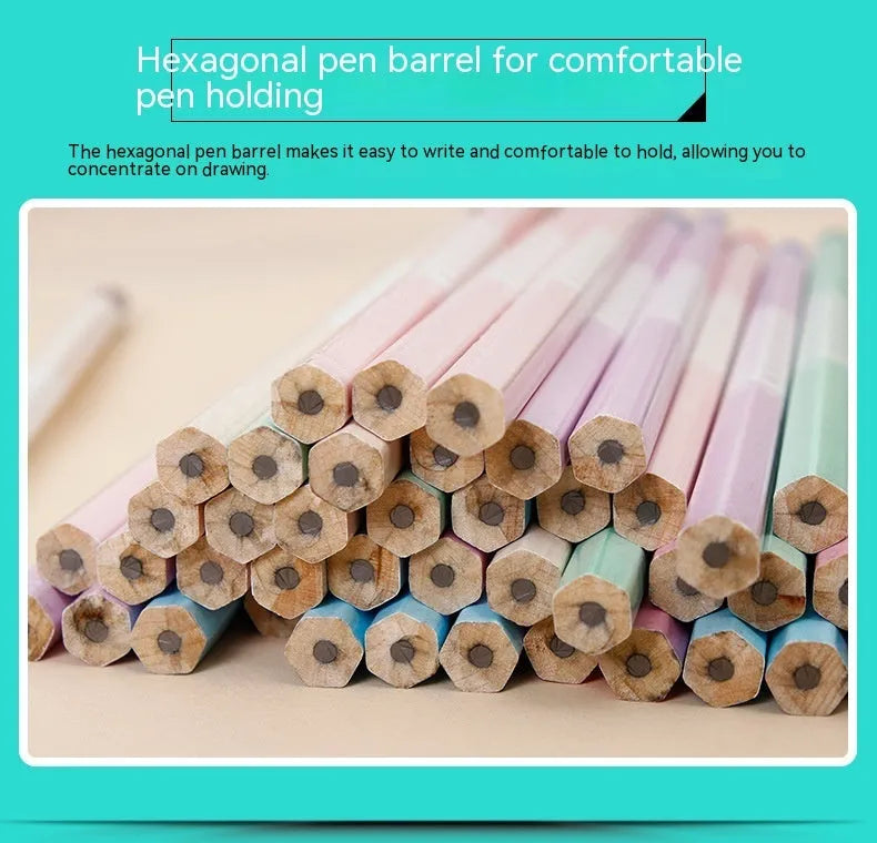 Pack of 50 wooden six-sided HB drafting pencils with basswood shells for technical drawing.