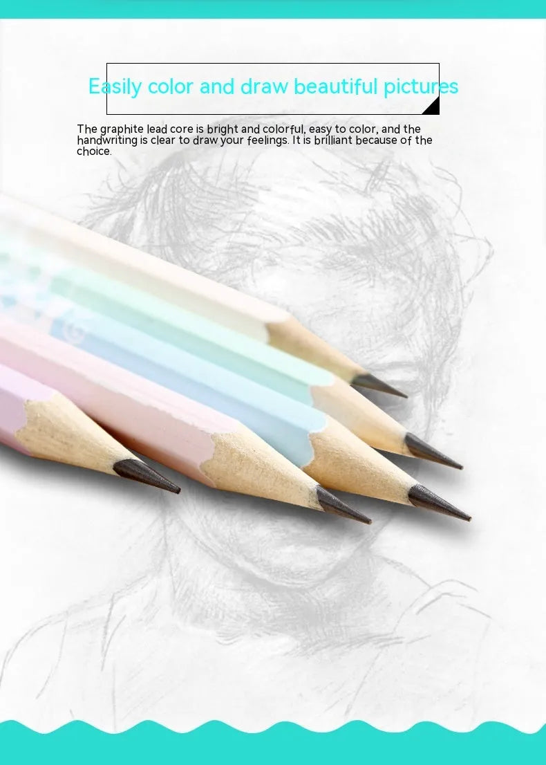 Pack of 50 wooden six-sided HB drafting pencils with basswood shells for technical drawing.