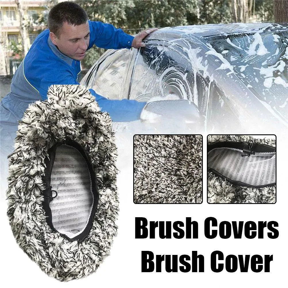 Replacement flat mop cloth cover for a long handle car cleaning brush in one of four colour options.