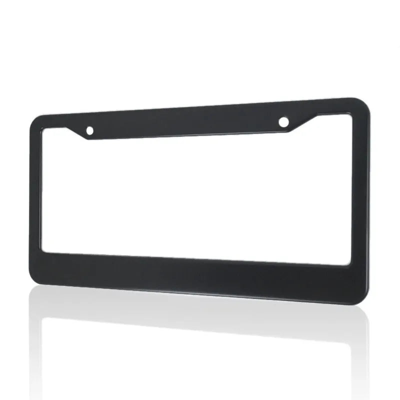 Aluminium license plate frame for American cars in black finish with round mounting holes
