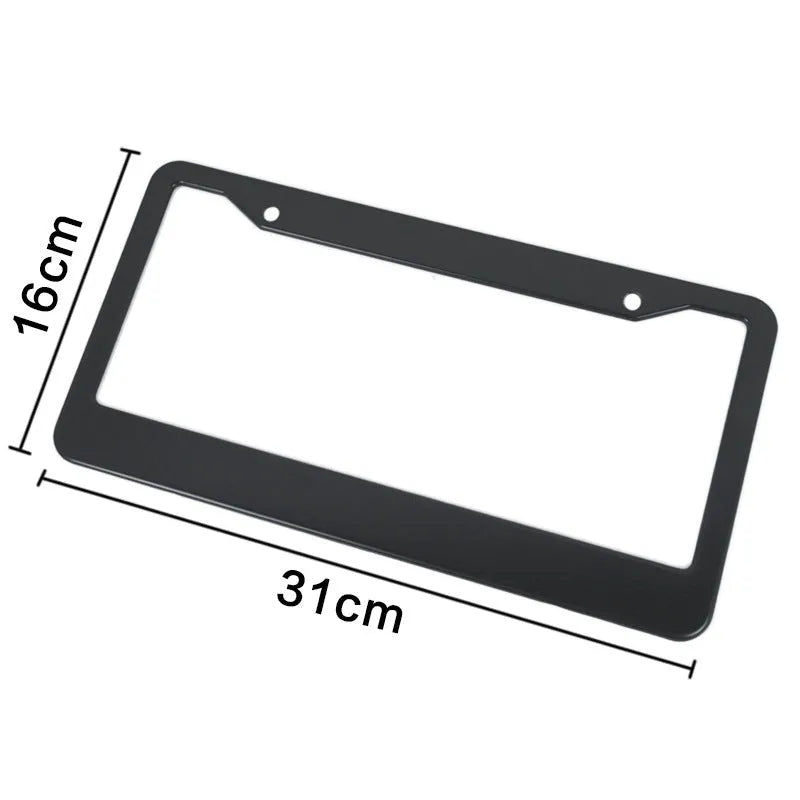Aluminium license plate frame for American cars in black finish with round mounting holes