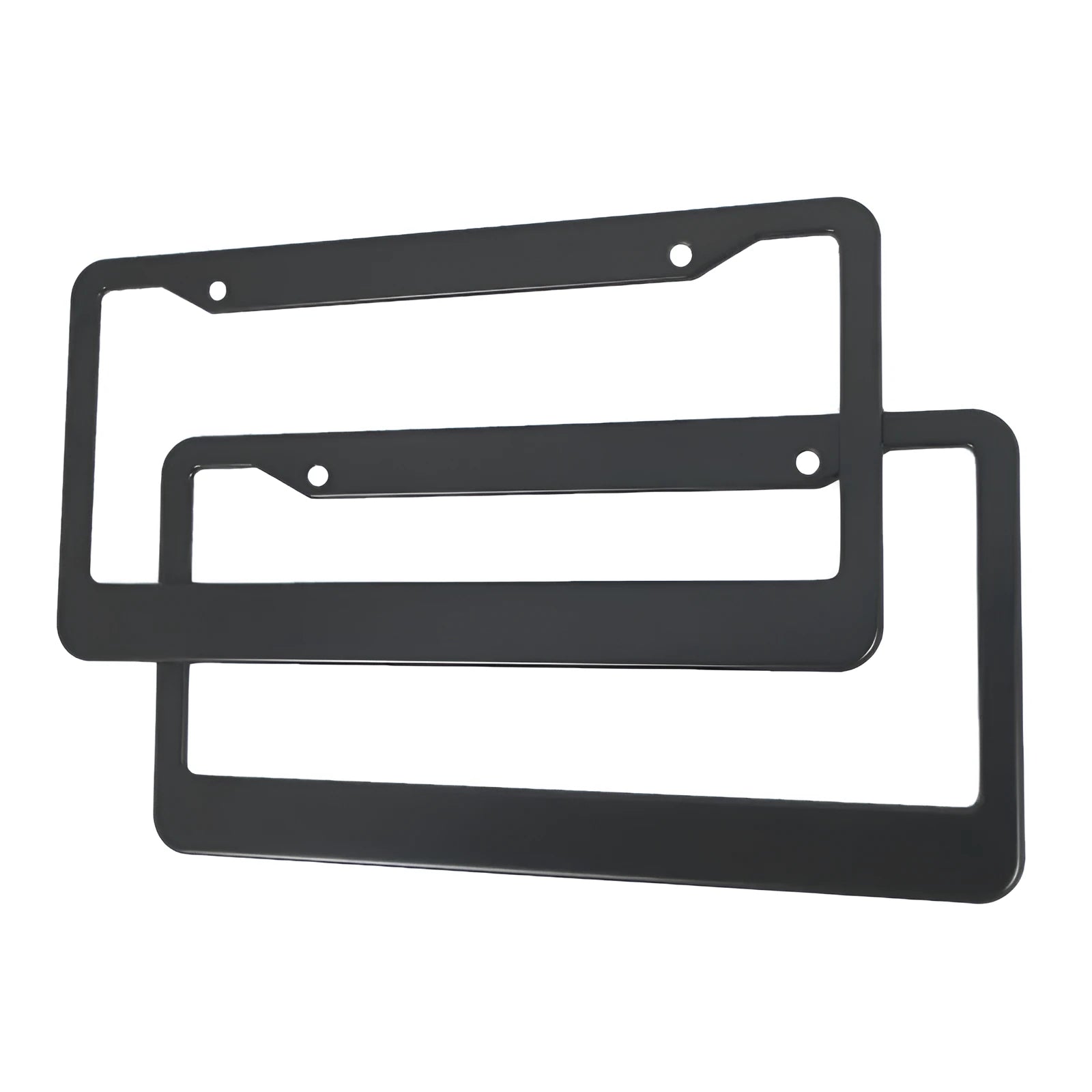 Aluminium license plate frame for American cars in black finish with round mounting holes