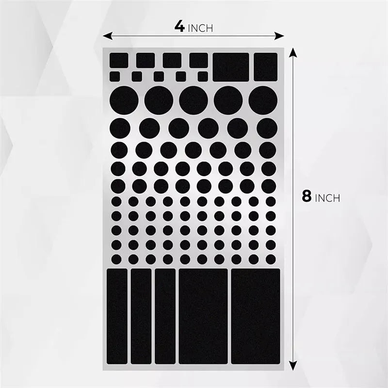 Black adhesive stickers for covering LED lights on air conditioning units and electronic devices