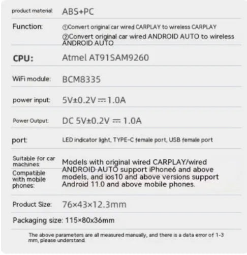 Car audio and video entertainment box converting wired connections to wireless streaming with 2Air technology