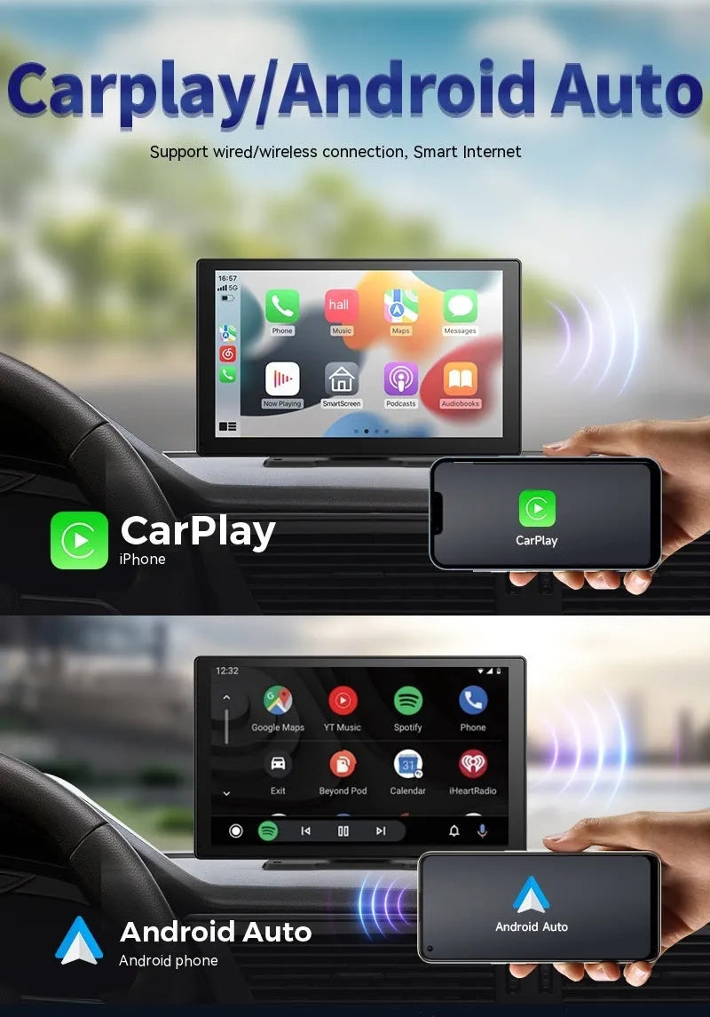 9-inch car touch screen GPS and driving recorder unit for centre console mounting