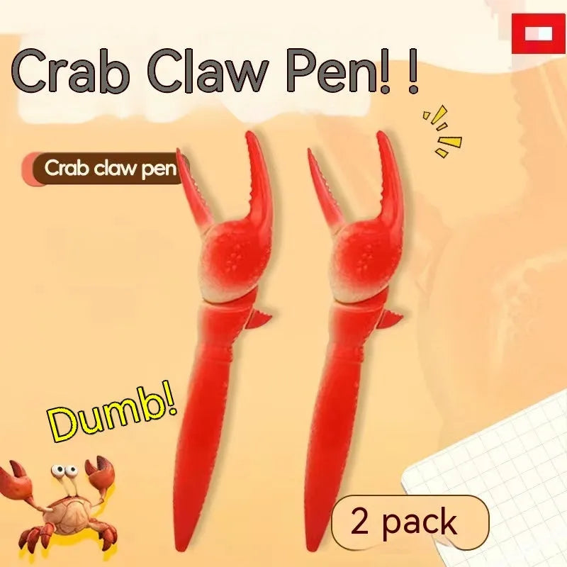 A ballpoint pen with a unique metal crab-shaped clip on its cap.