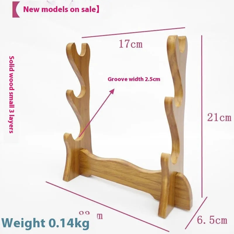 Chinese style handmade wooden wall bracket with multiple display layers.