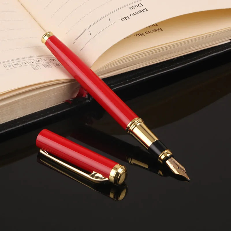 Metal ballpoint pen with 0.5mm stainless steel nib in black or red colour