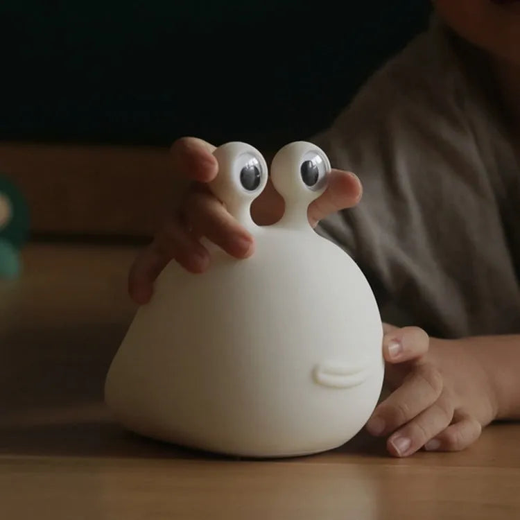 LED slug night light with touch switch, white glow, USB powered, cartoon animal design