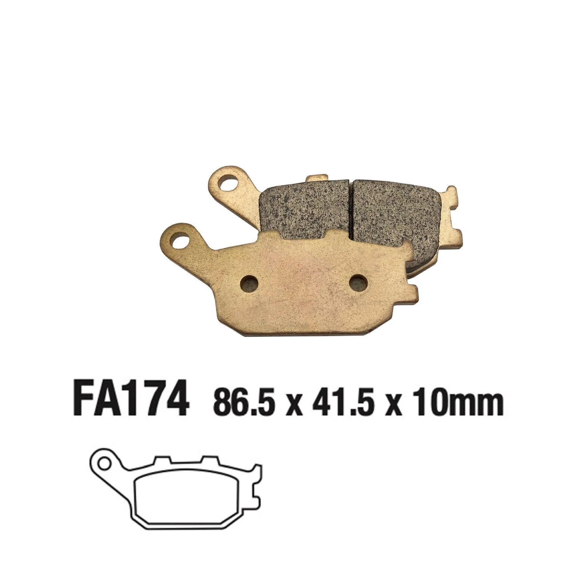Asbestos-free sintered rear brake pad for Honda CBR954RR motorcycle.