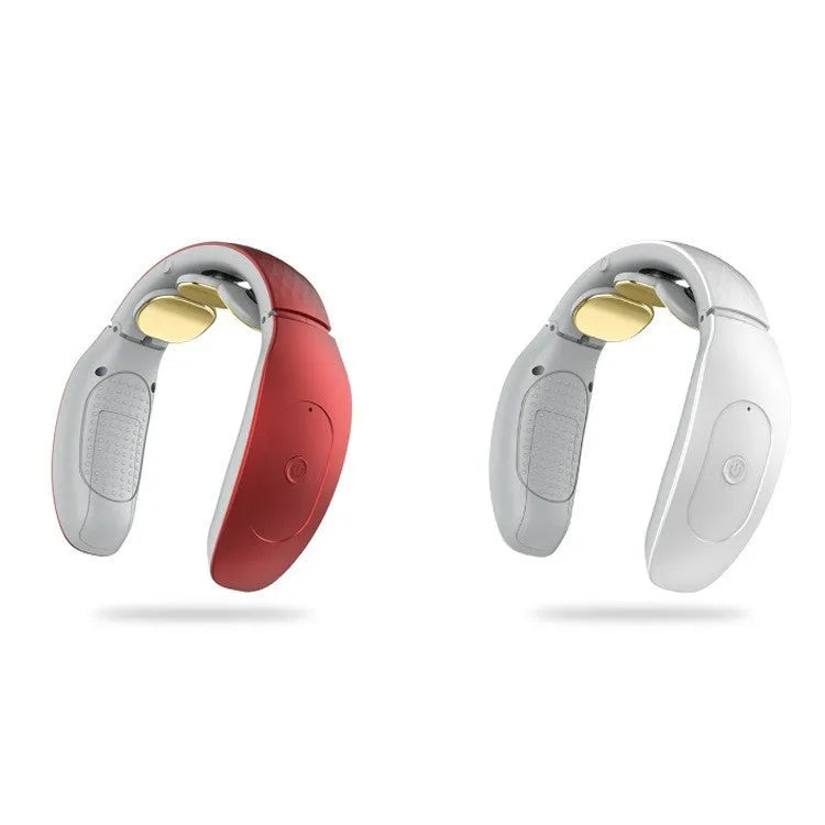 Red and white intelligent cervical massager handheld device with three contact points
