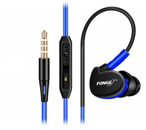 Sports ear-hook wired headset with microphone in four colour options