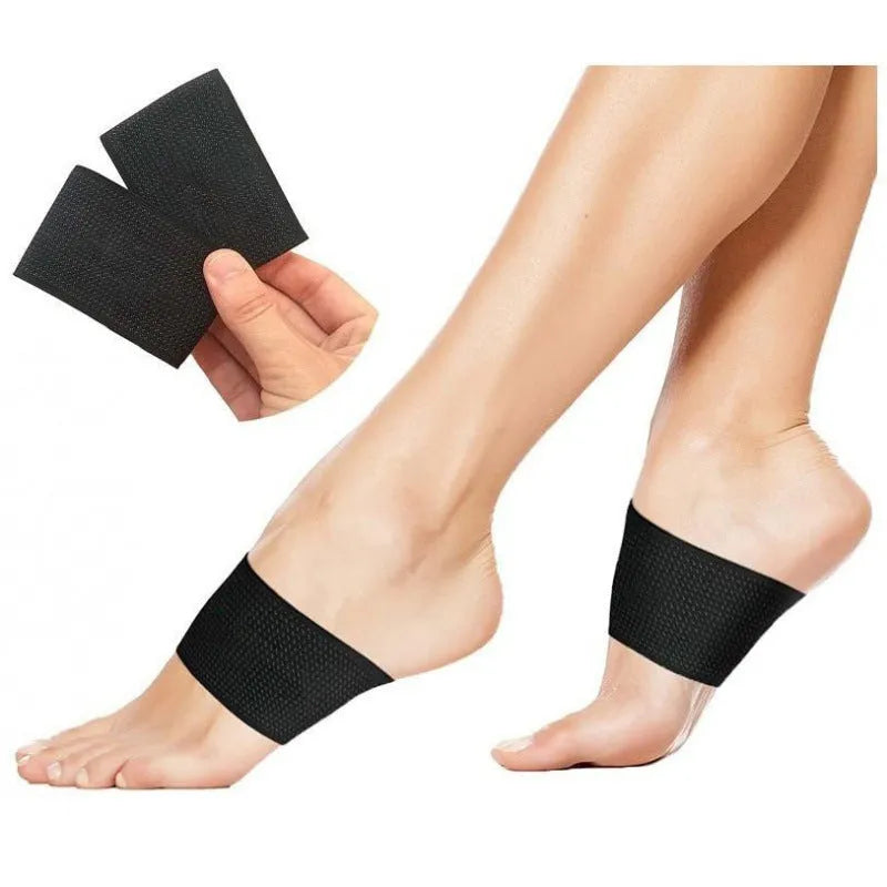Elastic arch support foot bandage for flat feet in heart and plain styles.