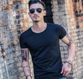 Men's lightweight bamboo fibre polyester t-shirt for summer in various colours