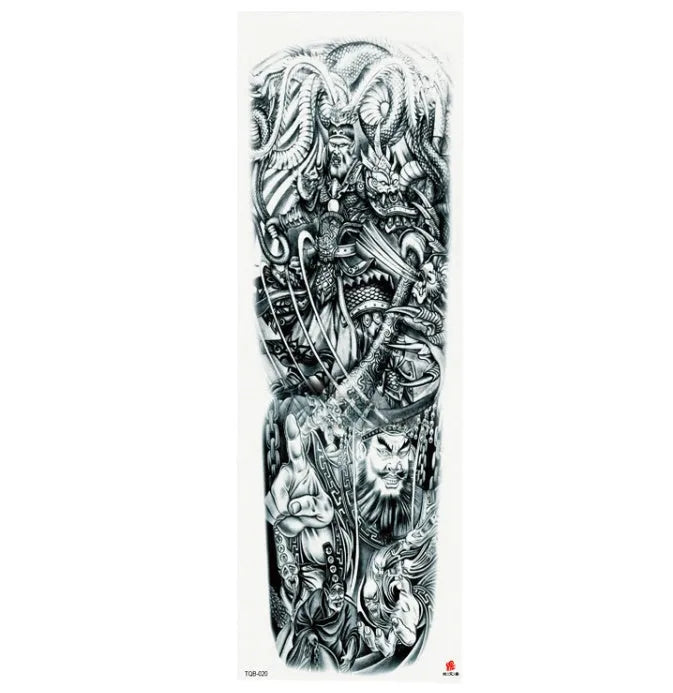Full arm waterproof tattoo sticker 480x170mm with transfer process semi-manual production