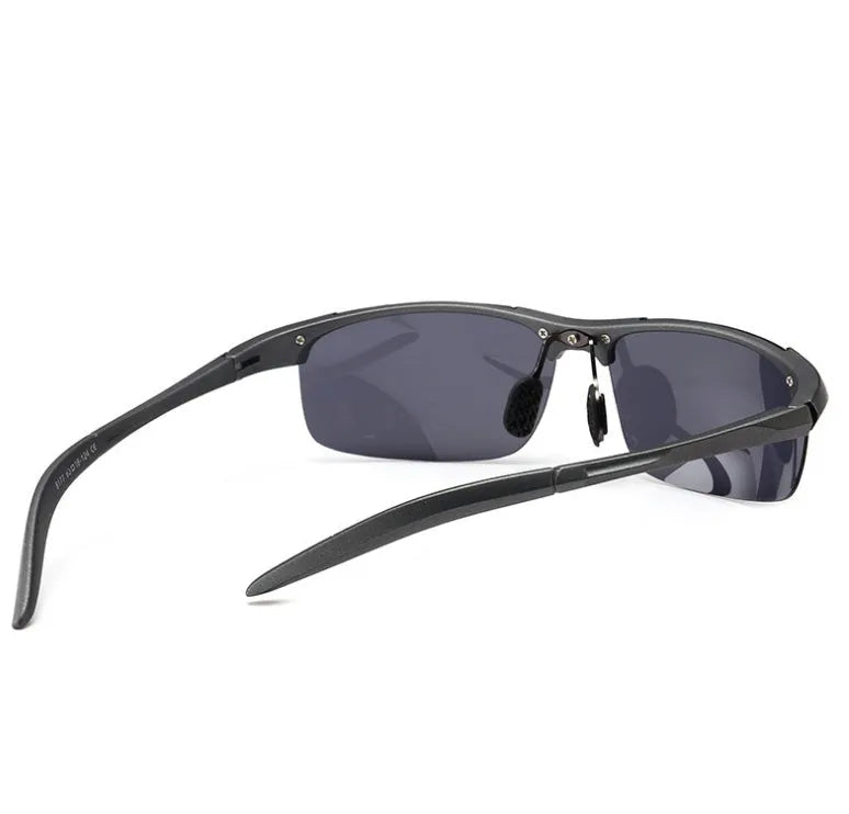 Polarized sports cycling sunglasses with TAC lens and PC frame in black blue colour