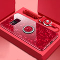 Tempered glass phone case for Samsung S8 and S9 in black, pink, red, and white colours.