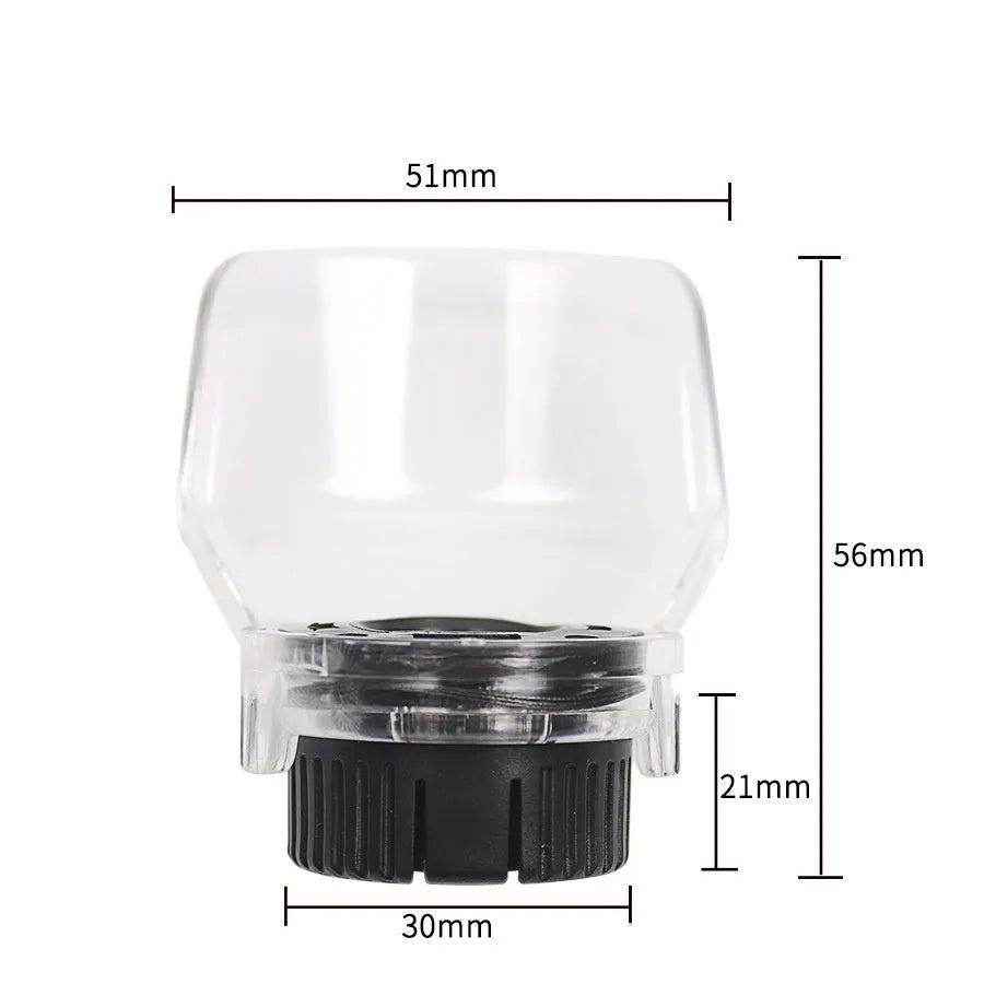 Transparent plastic safety cover for Delta grinder with 17.5-19mm thread port.