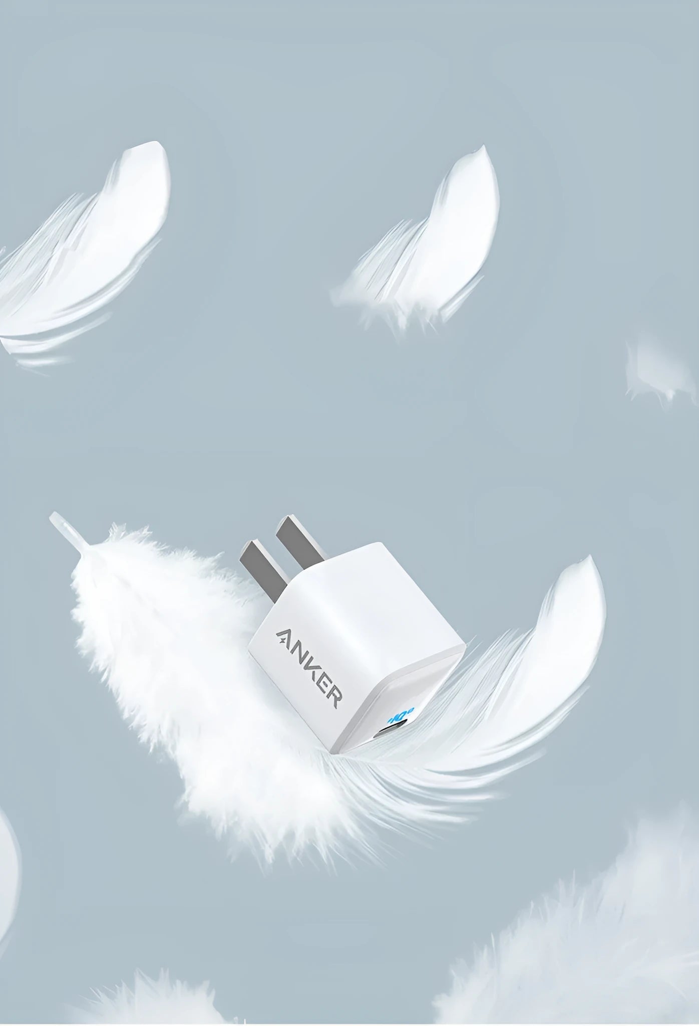 White 18W USB travel phone charger with fast charging capability for mobile devices