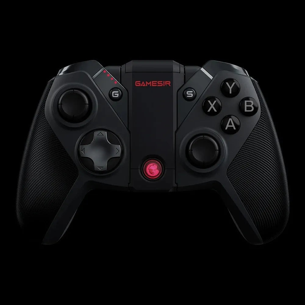 Black Gaishi wired video game controller with Type-C cable and ergonomic grips on a desk