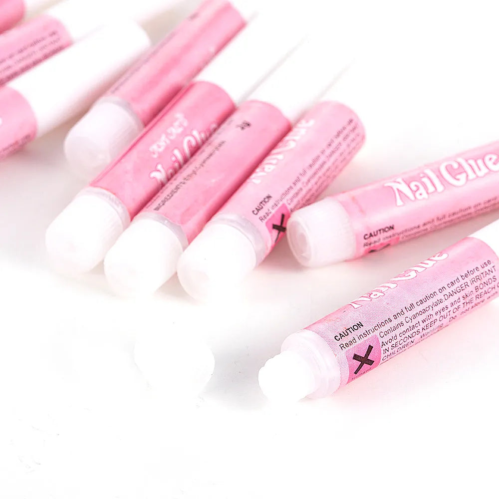 Nail art glue 2g bottle in pack of 10 pieces for long-term wear nails