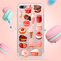 Clear transparent silicone iPhone case with colourful ice cream pattern on the back