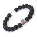 Tigereye Indian Agate stone bracelet shaped like a dog's paw with an engraved love heart.