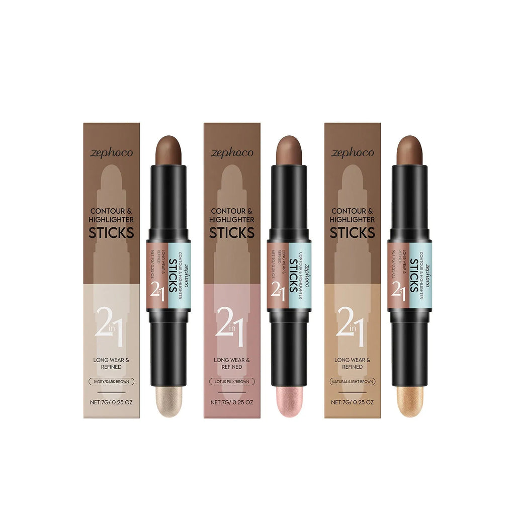 2-in-1 eyebrow highlighter and repair stick in a choice of three brown colours