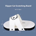 White slipper-shaped corrugated paper cat scratch board on a floor
