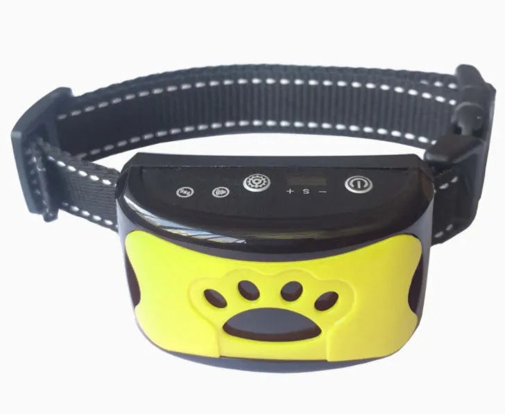 Waterproof rechargeable dog training collar with remote control in black colour