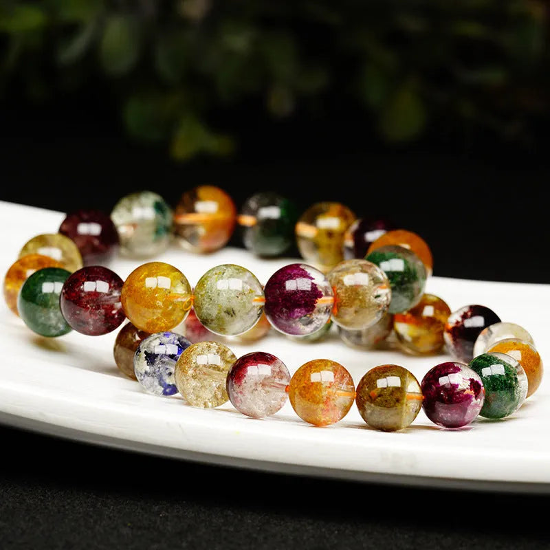 10mm crystal ball bracelet with colourful ghost cornucopia ethnic retro design