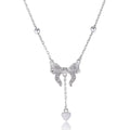 S925 silver butterfly heart clavicle chain necklace with adjustable 40cm-45cm chain