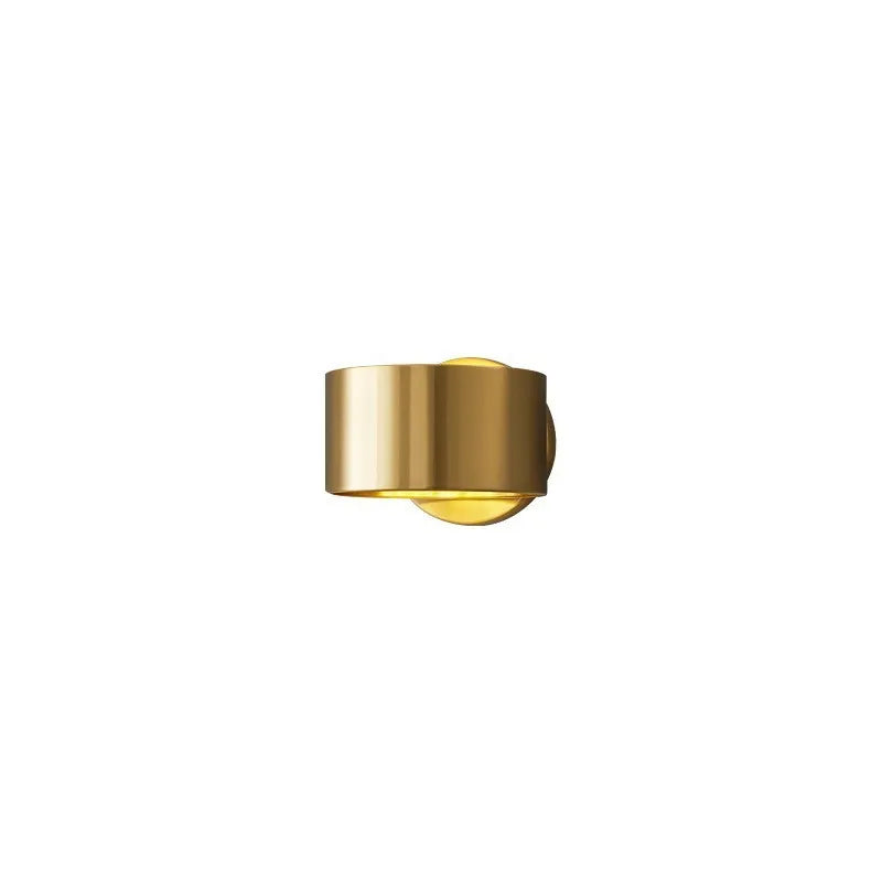 Modern simplicity style copper wall lamp shown in black and gold finish options for living room.