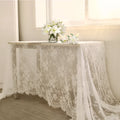 White knitted lace tablecloth 150cm x 300cm in nylon yarn for home dining tables