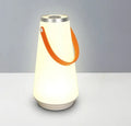 White rechargeable LED bedside lamp with touch control and USB cable