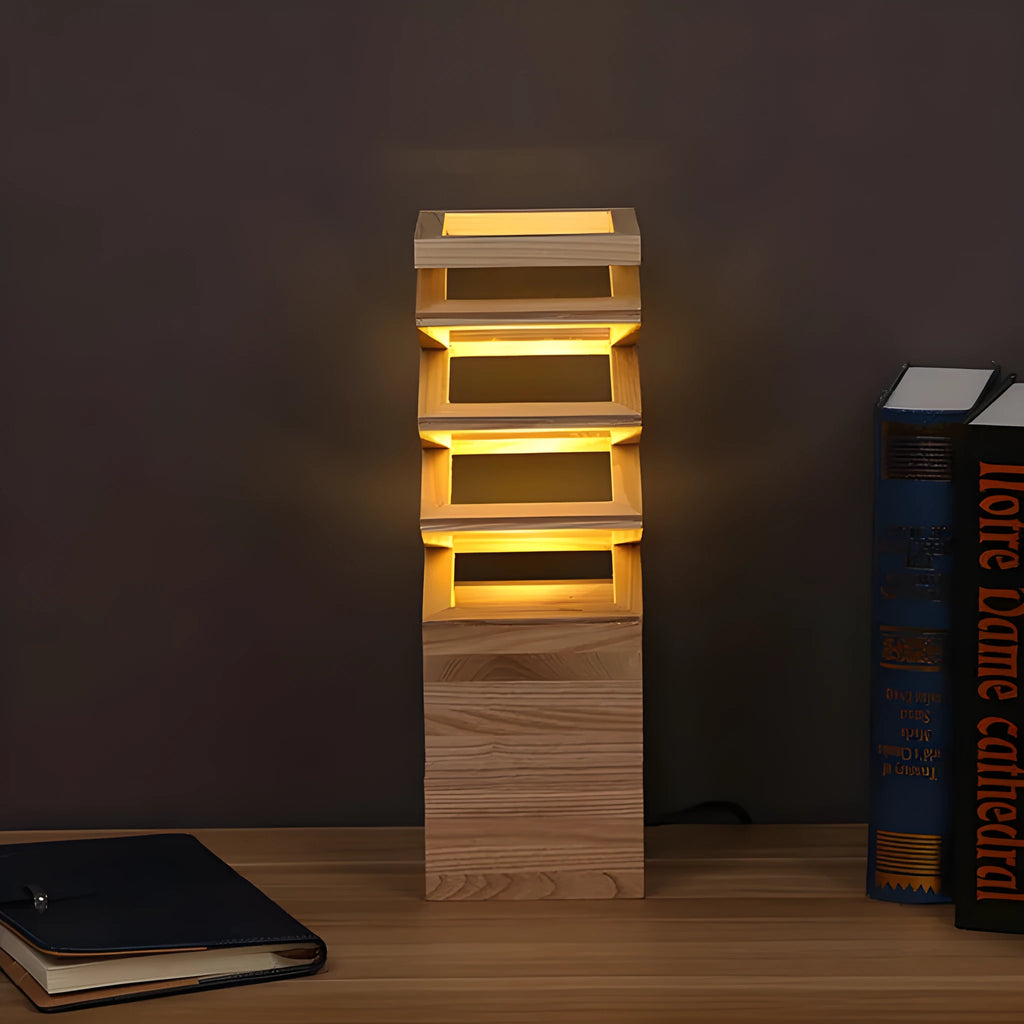 Creative solid wood table lamp with 120X120 base in European style for 220V use